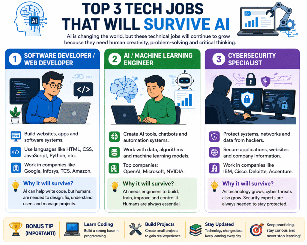Which 3 jobs will survive AI ?