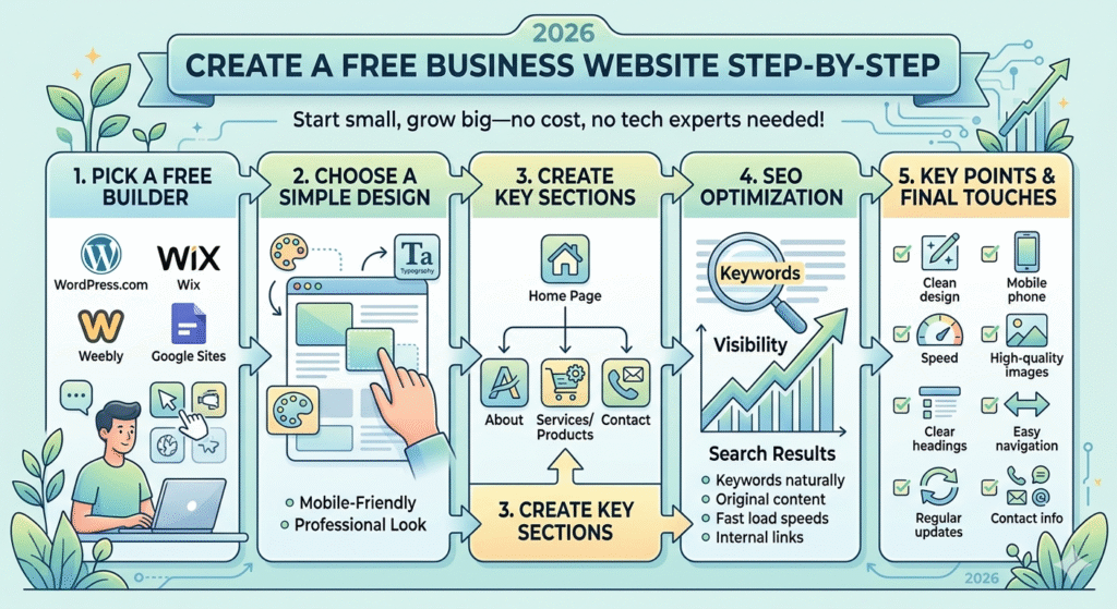 5 Steps to Create a Free Business Website​